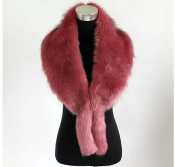 Super grande inverno fox fur xaile falso raccoon gola de pele fur cape várias cores de alta qualidade casaco de gola de pele
