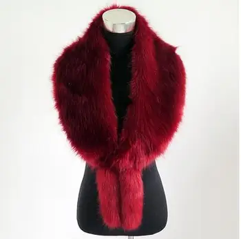Super grande inverno fox fur xaile falso raccoon gola de pele fur cape várias cores de alta qualidade casaco de gola de pele 1