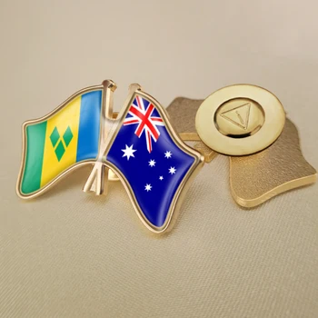 São Vicente e Granadinas e Austrália Cruzado Duplo Amizade Bandeiras Broche Emblemas distintivos de Lapela 4