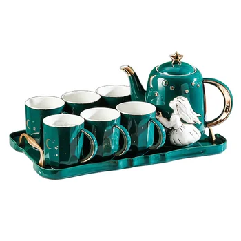 Taça de cerâmica família Nórdicos resistente de alta temperatura de água fria chaleira chaleira quarto de copo de água copo de chá de chá