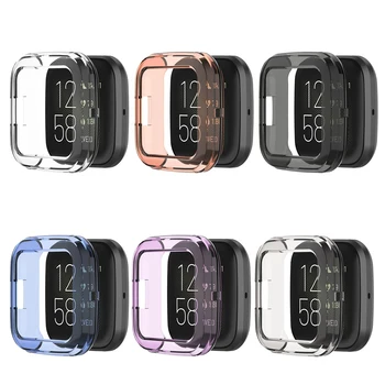 Tela Transparente TPU macio claro estojo de Proteção Para o Fitbit Versa 2 Smart Watch Protetor de Tela Tampa à prova de choque de Ultra-fino 1