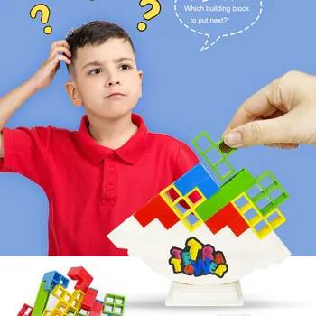 Tetra Torre Jogo de Empilhamento de Blocos da Pilha de Blocos de Construção Saldo de Quebra-cabeça, conjunto da Placa de Tijolos de Brinquedos Educativos para Crianças, Adultos 2
