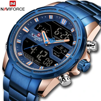 Top de marcas de Luxo NAVIFORCE Homens Relógios Militares Impermeável do DIODO emissor de Esporte Digital Homens Relógio Masculino Relógio de Pulso relógio masculino