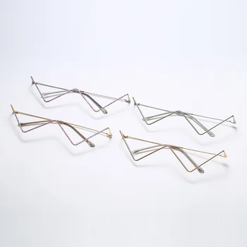 Triângulo Steampunk Óculos De Sol Do Quadro De Diamante Óculos De Quadros Para As Mulheres Do Vintage Óculos De Sol De Armação Para Homens Decoração Óculos 5478 5