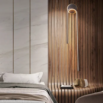 Tudo de cobre de luz de luxo pós-moderna-de-cabeceira lâmpada de parede minimalistas quarto sofá da sala de TV fundo de casa simples e moderno 5