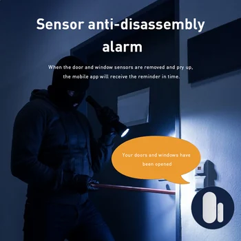 Tuya Zigbee Porta Sensor Inteligente para Casa de Alarme de intrusão de Automação de Controle Remoto Funciona com Alexa Inicial do Google var SmartLife 5