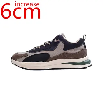 Tênis Homens Interna Aumentar Sapatos Primavera/Outono Aumento de 6cm Diário Casual, Esporte de Sapato Respirável Malha Aumento da Altura de Sapatos de Homens