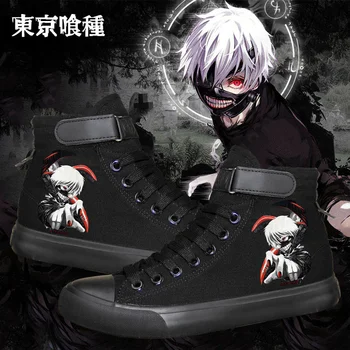 Tóquio Ghoul Cosplay Cos Sapatos de Lona Casual, Confortável Homens e Mulheres Faculdade de Anime Cartoon Aluno Alto da Ajuda