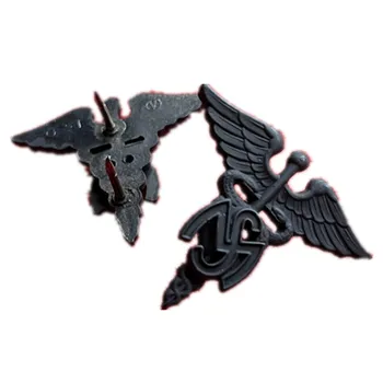 USGI Americana Duplo Cobra enrolada Pessoal Emblema Militar da Força Terrestre Médica Oficial do Colarinho Pin Emblema da Serpente Negra