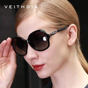 VEITHDIA Mulheres de Óculos de Sol da Moda Polarizada da Lente do inclinação de Luxo Senhoras Designer de Óculos de sol Óculos de Acessórios Para o sexo Feminino 3023 3