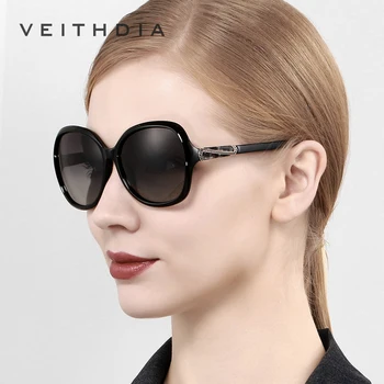VEITHDIA Mulheres de Óculos de Sol da Moda Polarizada da Lente do inclinação de Luxo Senhoras Designer de Óculos de sol Óculos de Acessórios Para o sexo Feminino 3023 5