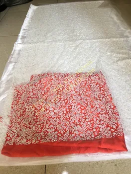 venda africana de tule tecido de renda off white francês net laço de tecido com colei glitter Manning-88020 para o vestido de casamento