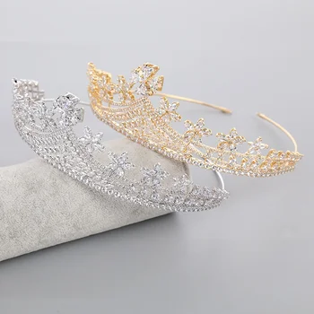 Venda Quente Coroa De Noiva Vestido De Noiva Acessórios De Luxo Do Palácio, Vintage Zircão Coroa De Vendas Diretas Da Fábrica