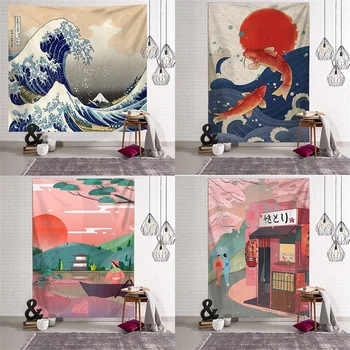 Venda quente de estilo Japonês, tapeçaria, decoração do quarto do fundo de pano de casa de família de Decoração de Parede de Tecido