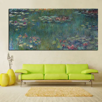 Venda quente HD de Impressão Monet Pintura a Óleo Lotus Paisagem Pintura em Tela Impressionista Arte de Parede Imagem do Cartaz Casa Cuadros Decoração 1