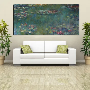 Venda quente HD de Impressão Monet Pintura a Óleo Lotus Paisagem Pintura em Tela Impressionista Arte de Parede Imagem do Cartaz Casa Cuadros Decoração 2