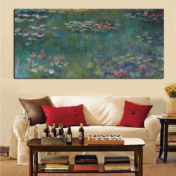 Venda quente HD de Impressão Monet Pintura a Óleo Lotus Paisagem Pintura em Tela Impressionista Arte de Parede Imagem do Cartaz Casa Cuadros Decoração 3