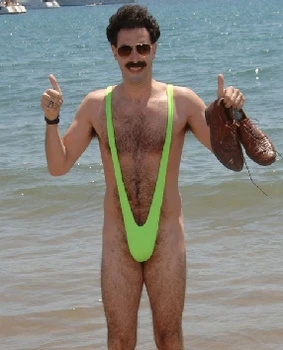 Verde Borat Mankini Tanga de Lingerie, Vestido de Fantasia dos homens de calcinha
