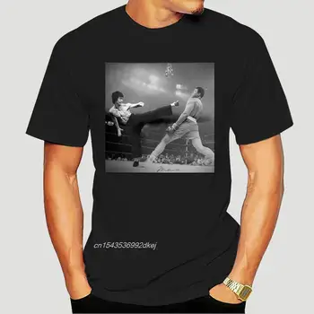 Verão de 2019 Bruce Lee VS Muhammad Ali Artista Marcial Mestre Boxinger Lenda T-Shirt LGBT 0005D 0