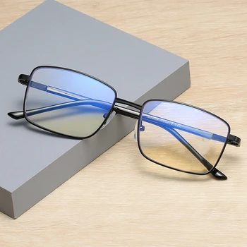 Vintage Preto Retangular Anti-azul Óculos de Leitura de Charneira Flexível Artístico de Computador Óculos 0