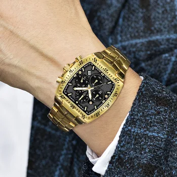 WWOOR de 2022, a Nova Praça do Relógio dos Esportes dos Homens de Moda de Ouro Militar de Quartzo Casual Cronógrafo Impermeável Relógios de pulso Relógio Masculino