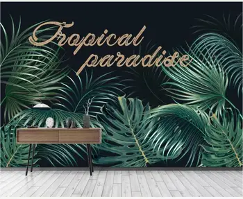 XUE SU revestimento de Parede profissional, papel de parede personalizado mural Europeia retro planta floresta de folha de bananeira na parede do fundo