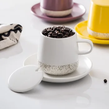 Xícara de café, Conjunto de Canecas de preensão manual Chá da Tarde Copos de 400 ml Criativo Morandi Cor Coffeeware Canecas de Porcelana de Água, Copos de Leite 1
