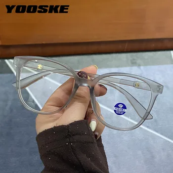YOOSKE Mulheres Anti Luz Azul Óculos de Armação Homens Clássicos Redondos, Óculos Vintage Óptico Claro Computador Bloqueio de Armações de óculos 1