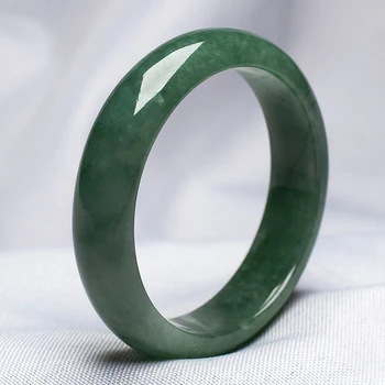 zheru jóias naturais Birmanês esmeralda verde escuro 54-64mm pulseira elegante jóias da princesa enviar mãe para namorada