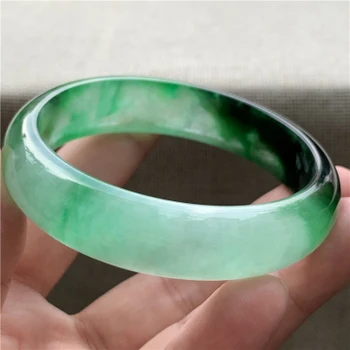 zheru jóias naturais Birmanês jade 54-64mm verde escuro de duas cores de pulseira elegante jóias da princesa enviar mãe para namorada 1