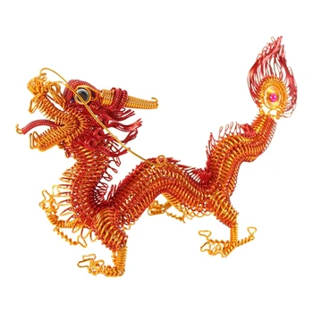 Zodíaco chinês do Dragão Ornamento Colorido o Fio de Alumínio Estátua de Artesanato para Casa, Quarto, área de Trabalho do Office Decoração de Presente de Suprimentos