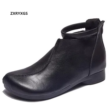ZXRYXGS Marca de Sapatos de Mulher Outono Tornozelo Botas de Sola Macia Conforto de Inverno Sapatos Ankle Boots de Moda de Calçados Casuais das Mulheres Botas 0