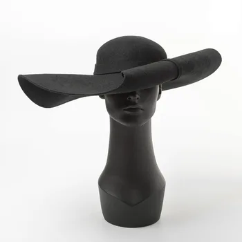 01809-hai8143 inverno % lã modelo de moda Mostrar o estilo do vento borda de lazer senhora fedoras cap mulheres de chapéu