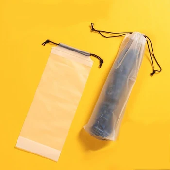 1/2/5Pcs Portátil Fosco Translúcido Saco de Plástico Guarda-chuva Saco de Armazenamento de Home Organizer Reutilizáveis Guarda-chuva Cordão Cobertura de Armazenamento 0