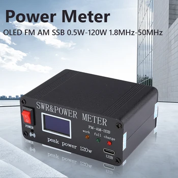 1.8 MHz-50MHz SWR ondas Curtas Metro FM AM SSB 0,5 W-120 SWR de ondas Curtas, de Medidor de Energia-Tipo C Carregamento de Pé Wavemeter com Indicador 0