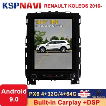 10.4 Polegadas DSP Incorporado Vertical de Tela do Android 9.0 para o Renault KOLEOS 2016- /Megane4 2017 - Unidade principal Jogador Carplay Android Auto