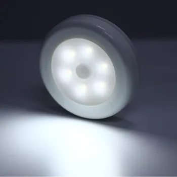 10 pcs 6 LEDs de iluminação Noturna Infravermelho Sensor de Movimento de PIR Alimentado por Bateria 6 Led Detector sem Fio Lâmpada de Parede para o Closet Armário 0