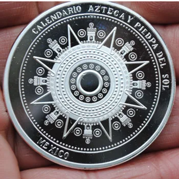 10 pcs Novos design Maia calendário asteca emblema de prata banhado a 40 mm México colecionáveis lembrança decoração moeda
