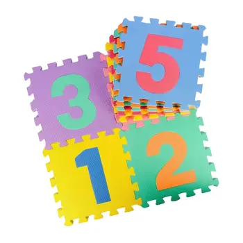 10 Peças Tapete de Espuma de ensino Brinquedo Colorido Educacionais Número de Quebra-cabeça Tapete para o Quarto Varanda crianças, Crianças 0