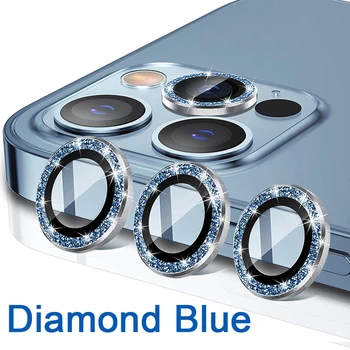 1000Pcs/Bling Diamante Protetor da Lente da Câmera Para o iPhone 12 13 Pro Max aro metálico e a Lente de Vidro Temperado de Filme Para o iPhone 11 12 Capa