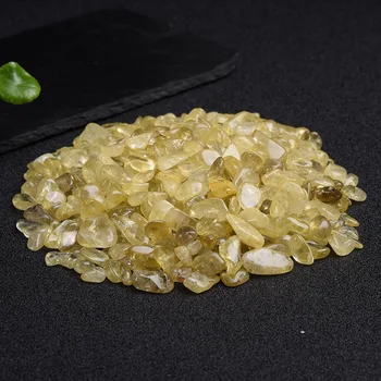 100g de Citrino Cascalho Natural de Cristal Desmagnetizar Chips de 4 tamanhos de Energia de Cura de pedra para o Aquário de Decoração de Casa de Pedra Mineral
