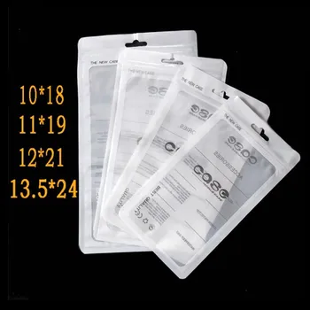 100Pcs 4 Tamanho Neutro Plástico Zip Lock Caso de Telefone OPP, Sacos PP, Sacos do Malote Accesorries Embalagem de Vedação Bolsa para iPhone Samsung