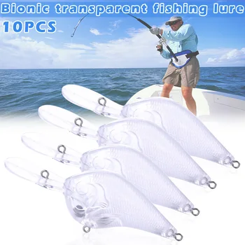 10pcs Pintada Crankbait Isca de Pesca do Lure do Corpo 9,5 cm 11g Transparente Iscas VIB DIY Vibração Esferas Enfrentar Jerkbait