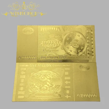 10Pcs Quente da Venda de Notas de Euro 5 10 20 50 100 200 500 1000 1 Milhão de Euros Notas em Ouro de 24K de Ouro Para a Coleção