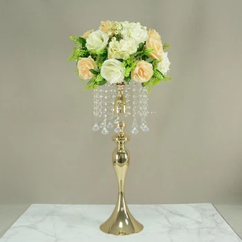 10pcs)Tabela do Casamento Centrais Decorações Mariage de Suspensão de Cristal Stand de Flores para casamento decoração de mesa de yudao1421