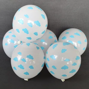 12Inch Látex Impresso Nuvem Balão Branco Transparente, com Balão de Chuveiro do Bebê Decoração Romântica Cena de Layout de Balões de Hélio 0
