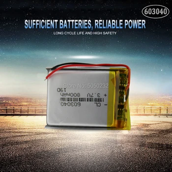 1pc 3,7 V 800mAh 603040 do Li-íon Bateria de Lipo Bateria de Polímero de Lítio de Lipo células Para alto-Falante do Alarme de GPS, MP3, MP4 Brinquedos de DIY 0