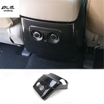 1pc ABS com fibra de carbono grão apoio de braço central traseiro do bloco de decoração de cobertura para 2012-2018 Mitsubishi Pajero V97 V93
