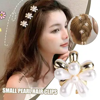 1pc Nova Moda Mini Pérolas de Cabelo Garras Para as Mulheres coreano Pequena Flor Clipes Definir Festa de Acessórios de Cabelo Para as Mulheres A7f9 0