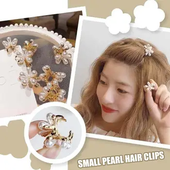 1pc Nova Moda Mini Pérolas de Cabelo Garras Para as Mulheres coreano Pequena Flor Clipes Definir Festa de Acessórios de Cabelo Para as Mulheres A7f9 3